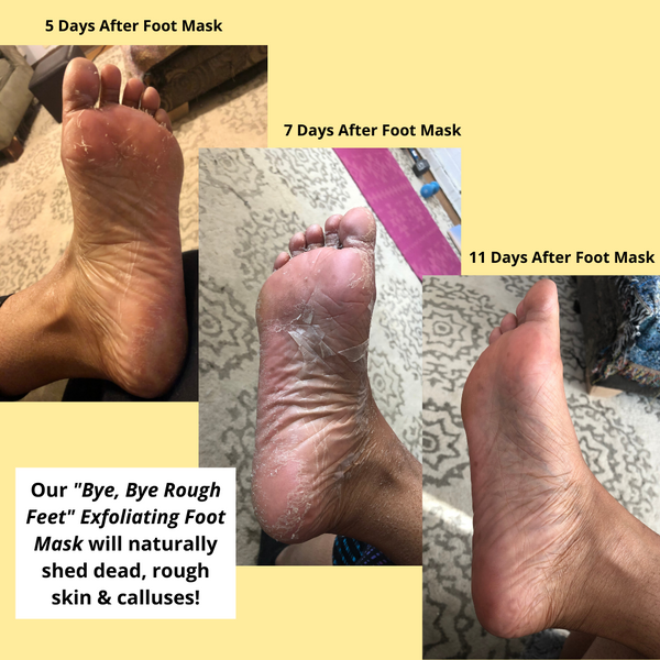 'Bye, Bye Rough Feet' Exfoliating Foot Mask & Pomegranate Glow Facial Bundle